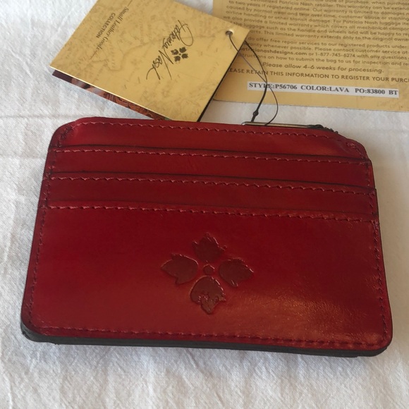 Patricia Nash Cassis Leather ID Wallet/Card Case Distressed Vintage Lava NWT - Picture 8 of 15